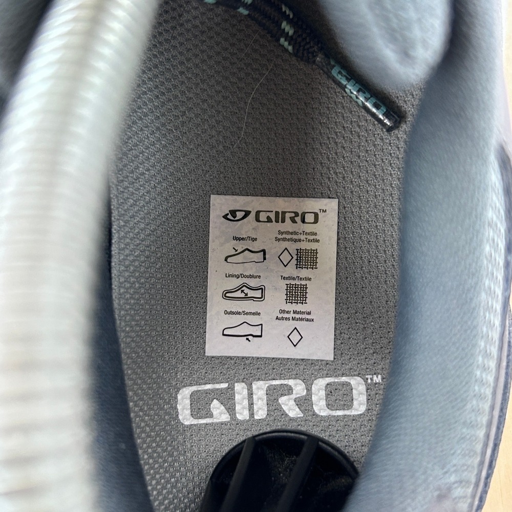 Giro Petra MTB Mountain Bike Womens Gray Teal Cycling Shoes - Size 9.75 & 42 EUR - Picture 7 of 12